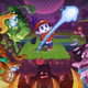 An illustration for the newly-announced game Cursed to Golf, showing a cartoon golfer and spooky otherworldly characters.
